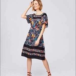 NWT Loft Off the Shoulder Floral Midi Dress M